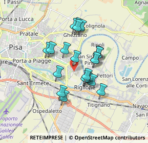 Mappa Via di Piaggia, 56124 Pisa PI, Italia (1.4065)