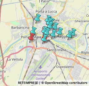 Mappa Via Guglielmo Marconi, 56121 Pisa PI, Italia (1.28267)