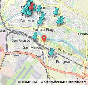 Mappa Via della Vecchia Tranvia, 56121 Pisa PI, Italia (1.2955)