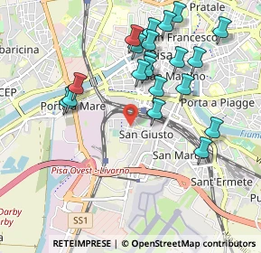Mappa Via S. Benedetto, 56121 Pisa PI, Italia (1.0285)