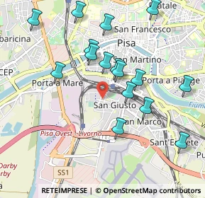 Mappa Via S. Benedetto, 56121 Pisa PI, Italia (1.02688)
