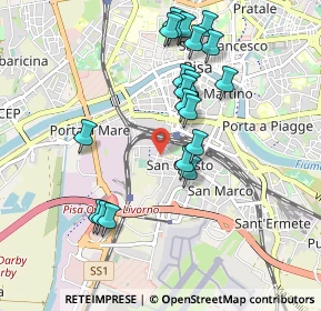 Mappa Via S. Benedetto, 56121 Pisa PI, Italia (0.972)