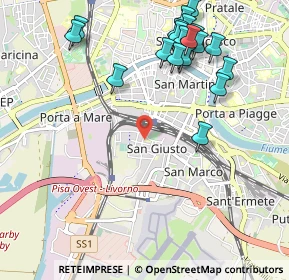 Mappa Via di Goletta, 56121 Pisa PI, Italia (1.2375)