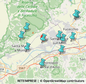 Mappa 56022 Castelfranco di sotto PI, Italia (4.23091)