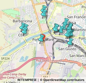 Mappa Via Ponte a Piglieri, 56121 Pisa PI, Italia (0.9985)