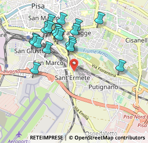 Mappa Via Filippo de Boni, 56121 Pisa PI, Italia (1.016)