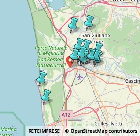 Mappa Tombolo, 56122 Pisa PI, Italia (5.315)