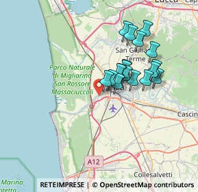 Mappa Tombolo, 56122 Pisa PI, Italia (6.10833)