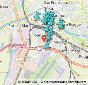 Mappa Via Francesco de Pinedo, 56121 Pisa PI, Italia (0.736)