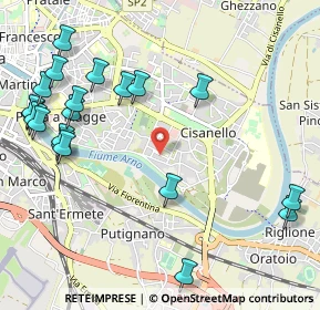 Mappa Via Umbria, 56124 Pisa PI, Italia (1.3605)