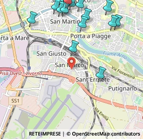 Mappa Via Giuseppe dell'Omodarme, 56121 Pisa PI, Italia (1.5075)