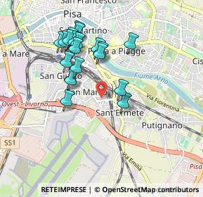 Mappa Via Giuseppe Mazzoni, 56121 Pisa PI, Italia (0.8895)