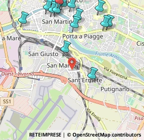 Mappa Via Giuseppe Mazzoni, 56121 Pisa PI, Italia (1.5125)