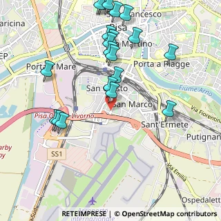 Mappa Via Santa Bona, 56121 Pisa PI, Italia (1.214)