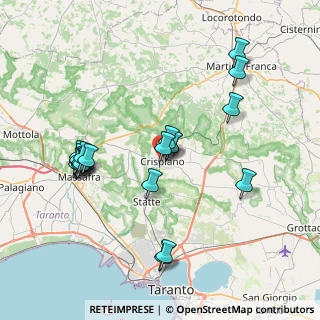 Mappa Via Fratelli Bandiera, 74012 Crispiano TA, Italia (8.344)