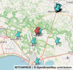 Mappa Via della Valle, 74012 Crispiano TA, Italia (11.1525)