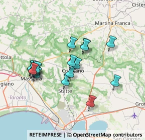 Mappa Via della Valle, 74012 Crispiano TA, Italia (7.398)