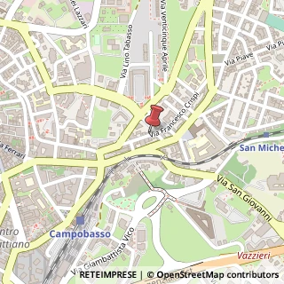 Mappa Via Francesco Crispi, 25, 86100 Campobasso, Campobasso (Molise)