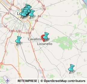 Mappa Via Galileo Galilei, 73023 Lizzanello LE, Italia (5.73462)