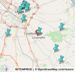Mappa Via Don Giovanni Minzoni, 73023 Lizzanello LE, Italia (5.88923)