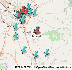 Mappa Via Galileo Galilei, 73023 Lizzanello LE, Italia (4.7155)