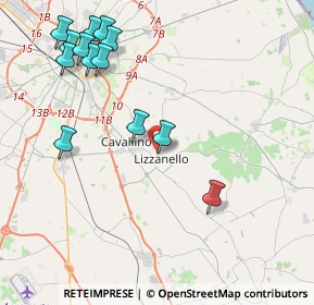 Mappa Via Galileo Galilei, 73023 Lizzanello LE, Italia (5.20385)