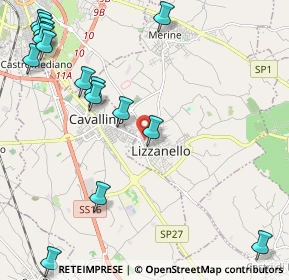 Mappa Via Bellini, 73023 Lizzanello LE, Italia (3.16688)