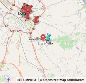 Mappa Via Bellini, 73023 Lizzanello LE, Italia (5.57455)