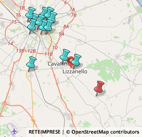 Mappa Via Bellini, 73023 Lizzanello LE, Italia (5.08385)