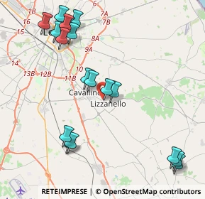 Mappa Via Bellini, 73023 Lizzanello LE, Italia (5.25632)