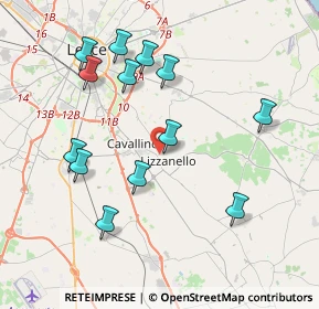 Mappa Via Bellini, 73023 Lizzanello LE, Italia (4.36077)
