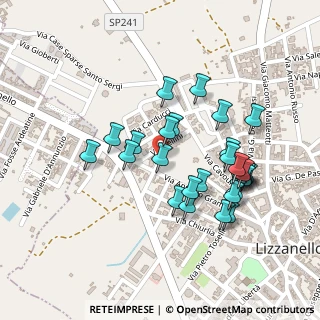 Mappa Via Bellini, 73023 Lizzanello LE, Italia (0.225)