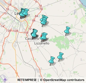 Mappa Via Gaetano Salvemini, 73023 Lizzanello LE, Italia (3.76471)