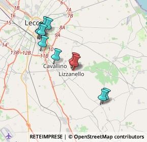 Mappa Via Gaetano Salvemini, 73023 Lizzanello LE, Italia (4.05364)