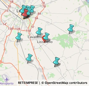 Mappa Via Nazario Sauro, 73023 Lizzanello LE, Italia (5.15375)