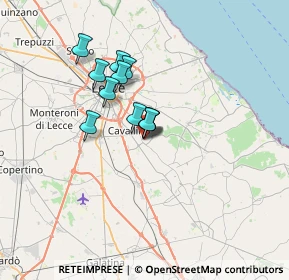 Mappa Via Nazario Sauro, 73023 Lizzanello LE, Italia (5.06818)