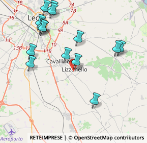 Mappa Via Cristoforo Colombo, 73023 Lizzanello LE, Italia (4.90533)