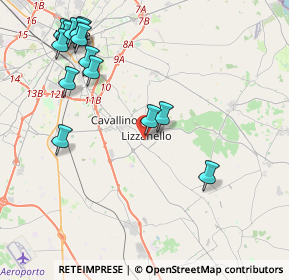 Mappa Via Cristoforo Colombo, 73023 Lizzanello LE, Italia (5.24714)