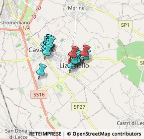 Mappa Via Cristoforo Colombo, 73023 Lizzanello LE, Italia (1.1165)