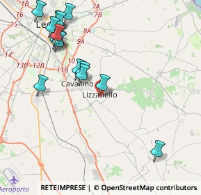 Mappa Via XX Settembre, 73023 Lizzanello LE, Italia (5.16875)