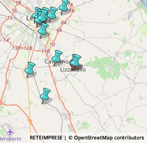 Mappa Via XX Settembre, 73023 Lizzanello LE, Italia (4.96231)