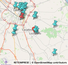 Mappa Via gramsci, 73023 Lizzanello LE, Italia (5.096)