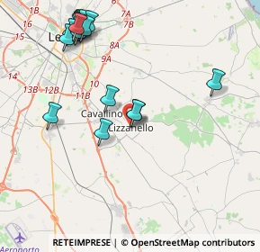 Mappa Via Regina Elena, 73023 Lizzanello LE, Italia (5.34)
