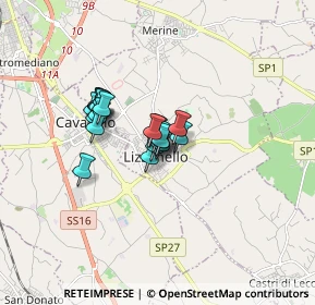 Mappa Via Paladini, 73023 Lizzanello LE, Italia (1.097)
