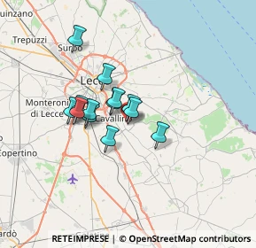 Mappa Via Paladini, 73023 Lizzanello LE, Italia (5.07615)