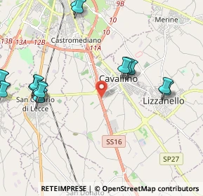 Mappa Ss 16 Maglie Lecce km 962, 73020 Cavallino LE, Italia (2.82933)