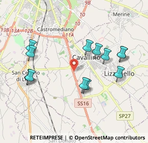 Mappa Ss 16 Maglie Lecce km 962, 73020 Cavallino LE, Italia (2.12917)