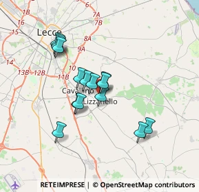 Mappa Via Giacomo Matteotti, 73023 Lizzanello LE, Italia (3.13333)