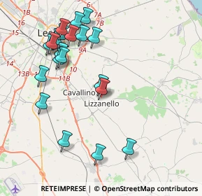 Mappa Via Giacomo Matteotti, 73023 Lizzanello LE, Italia (4.771)