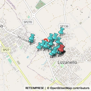 Mappa Via Pietro Mascagni, 73023 Lizzanello LE, Italia (0.30357)
